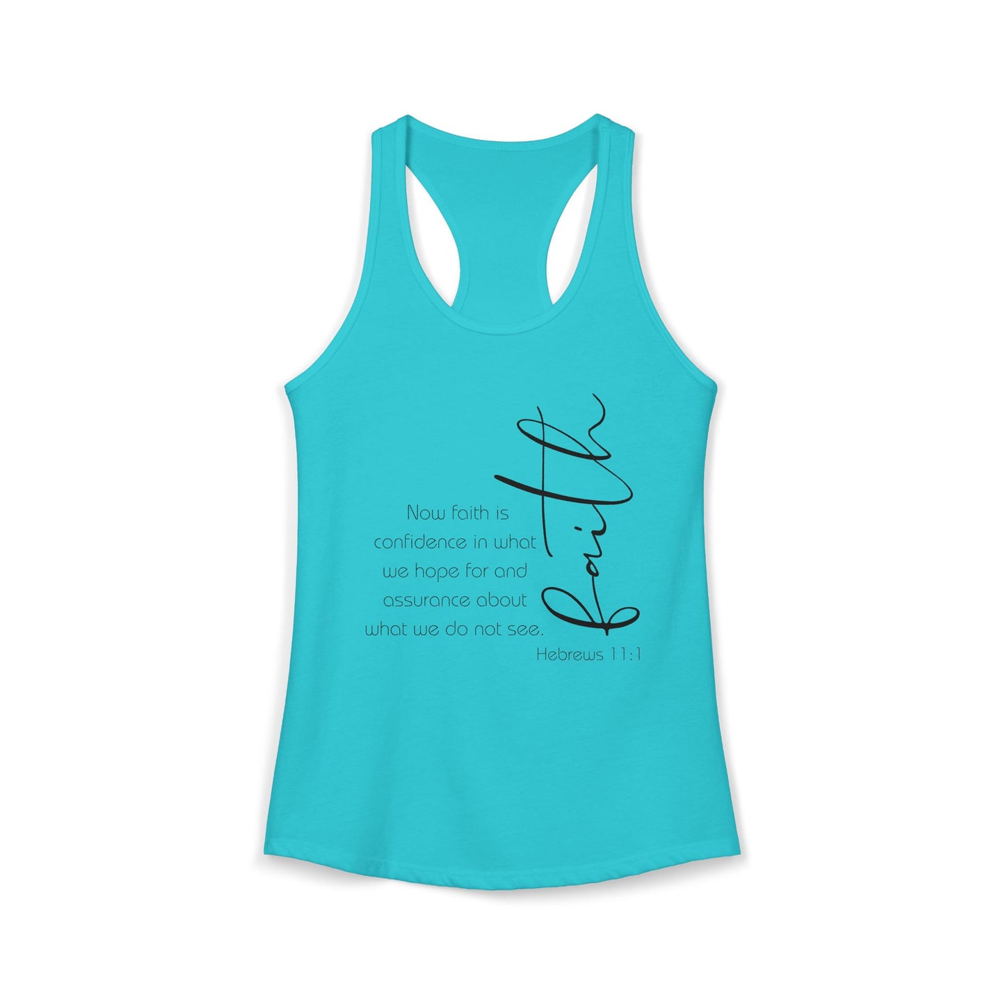 Hebrews 11:1 Faith Scripture Racerback Tank | Women's Inspirational Verse