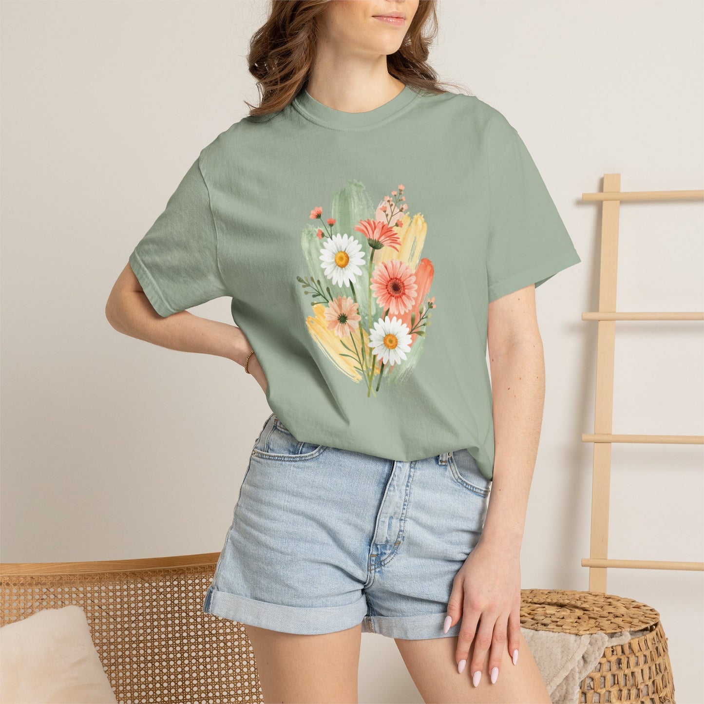 Watercolor Floral Graphic T-Shirt | Comfort Colors