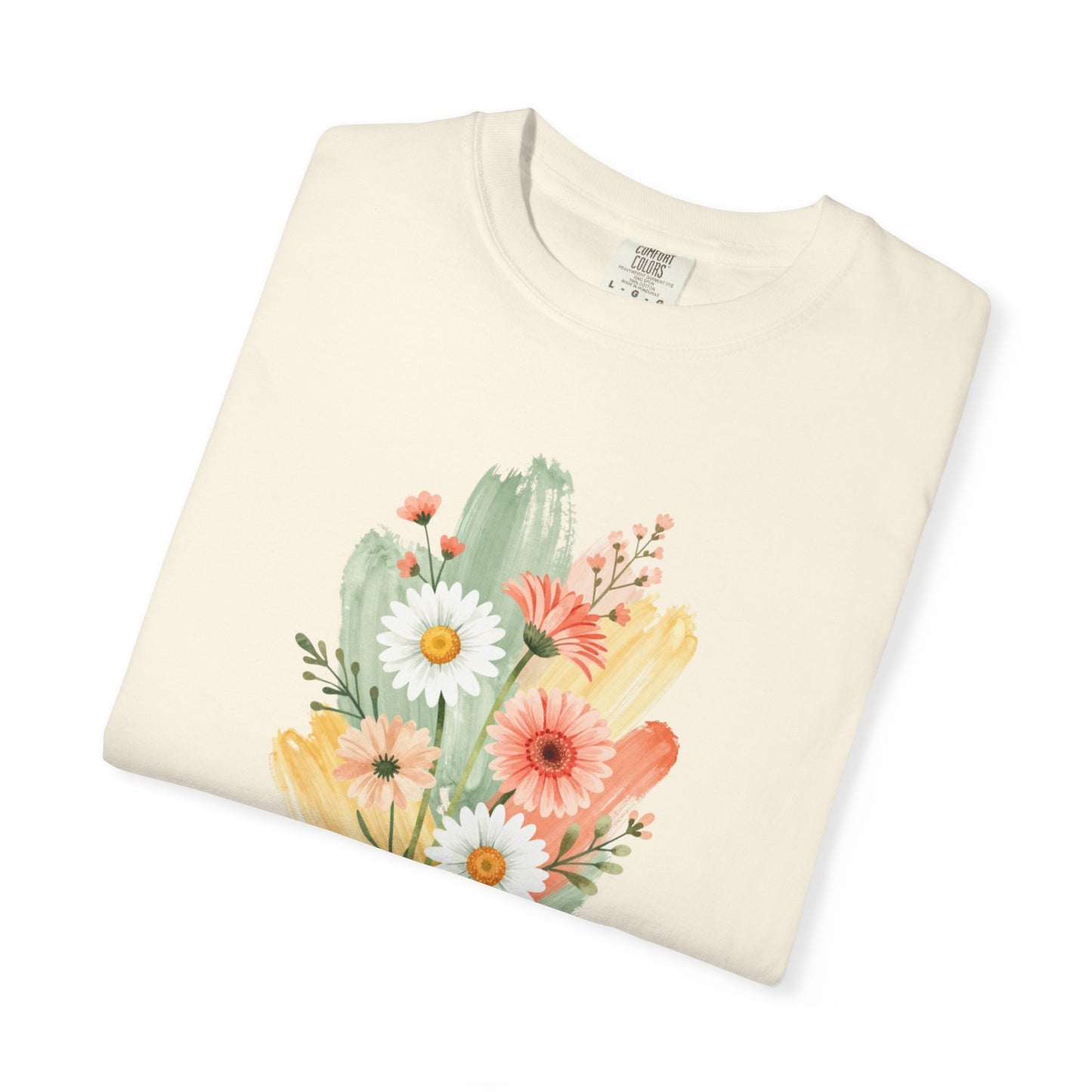 Cream Watercolor Floral Graphic Tee