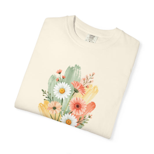 Cream Watercolor Floral Graphic Tee