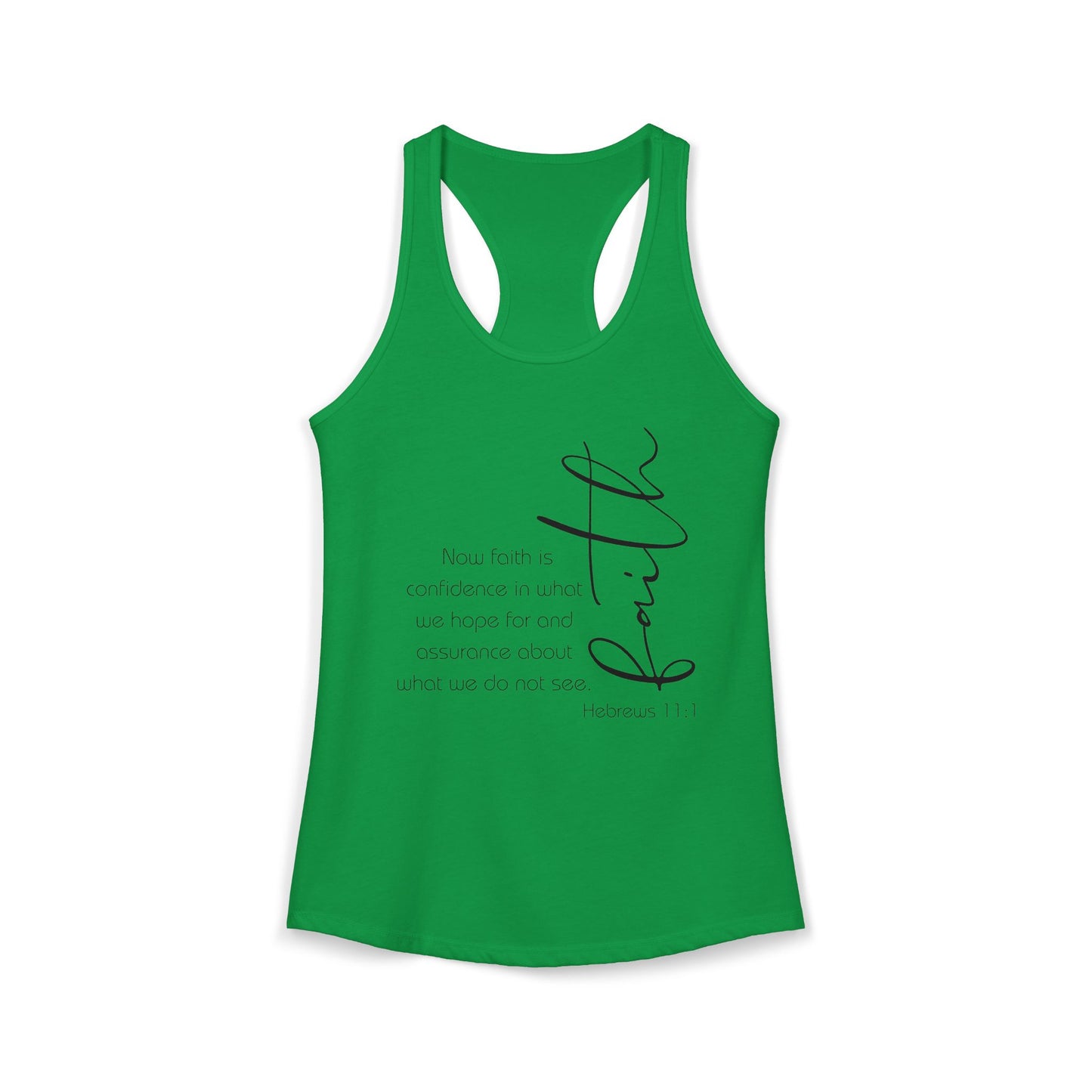 Hebrews 11:1 Faith Scripture Racerback Tank | Women's Inspirational Verse