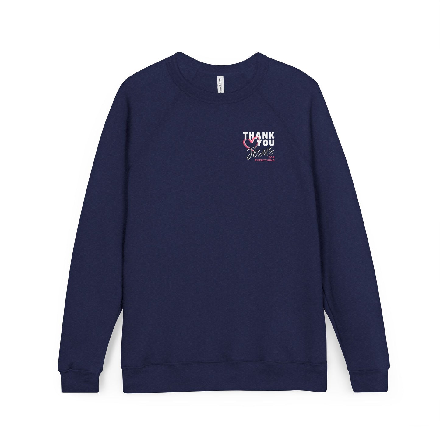 Heart Thank You Jesus Sweatshirt - Cozy Soft Bella-Canvas Faith Christian Crewneck