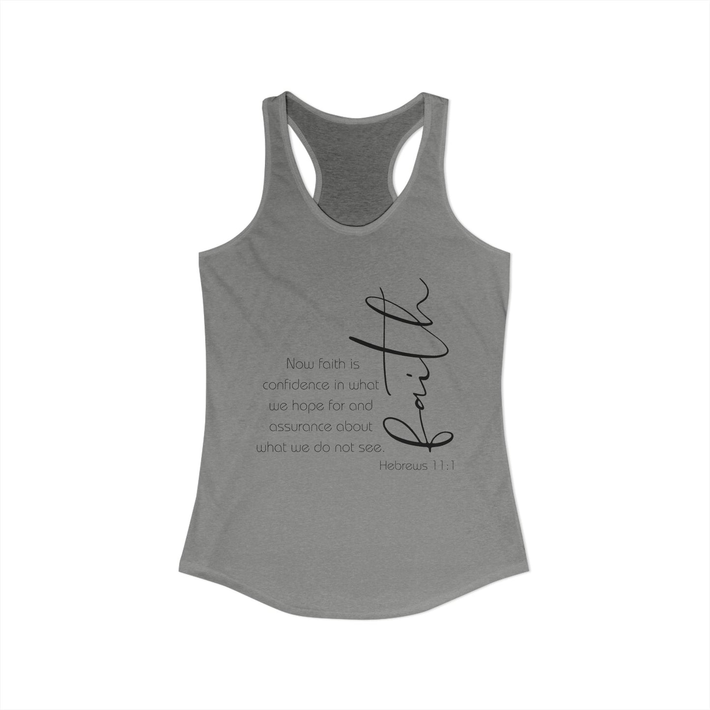 Hebrews 11:1 Faith Scripture Racerback Tank | Women's Inspirational Verse