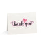 Thank You Greeting Cards – Heart Script Folded Cards (Single, 10, 30, 50 Pack)