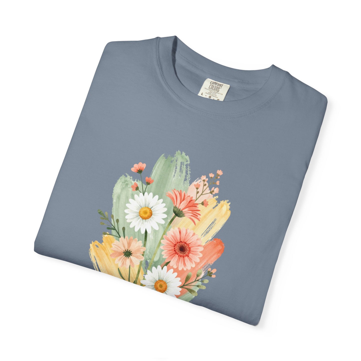 Watercolor Flowers Graphic Garment-Dyed T-shirt