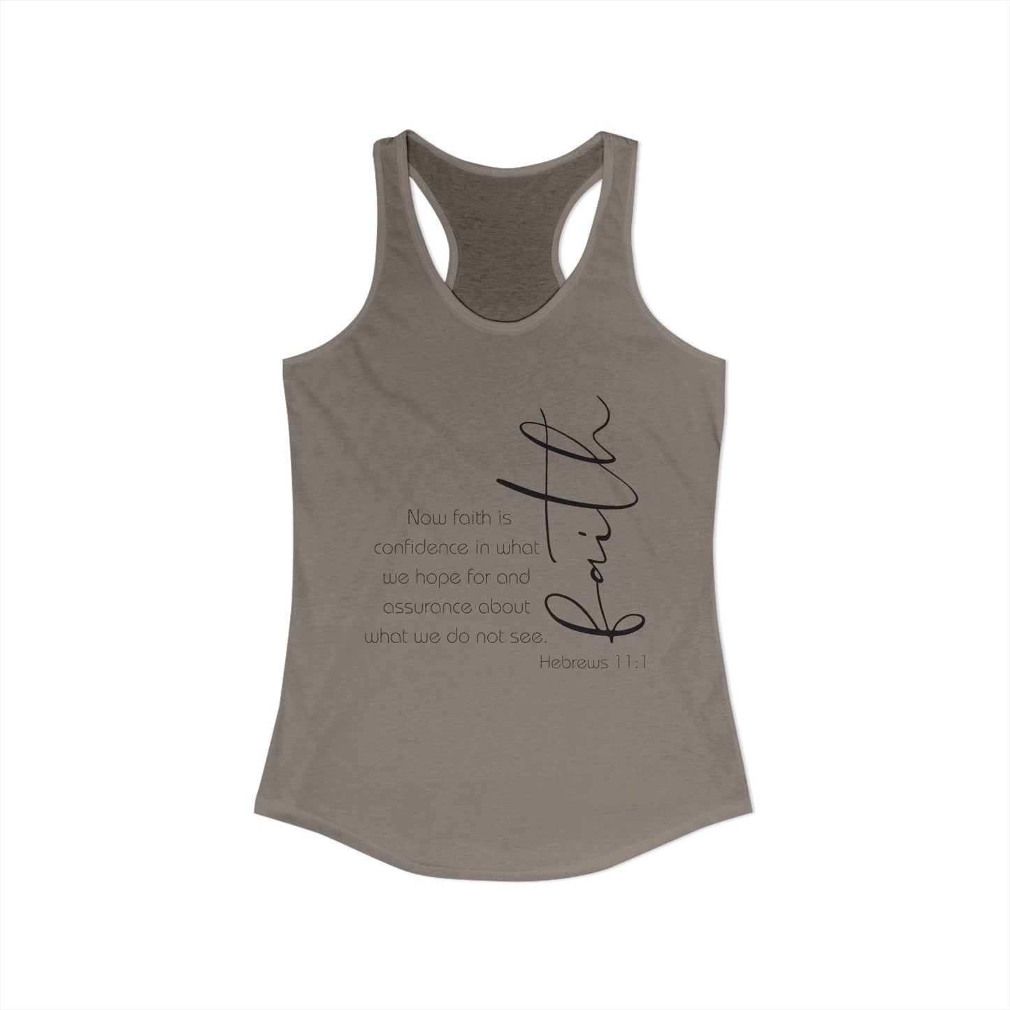 Hebrews 11:1 Faith Scripture Racerback Tank | Women's Inspirational Verse