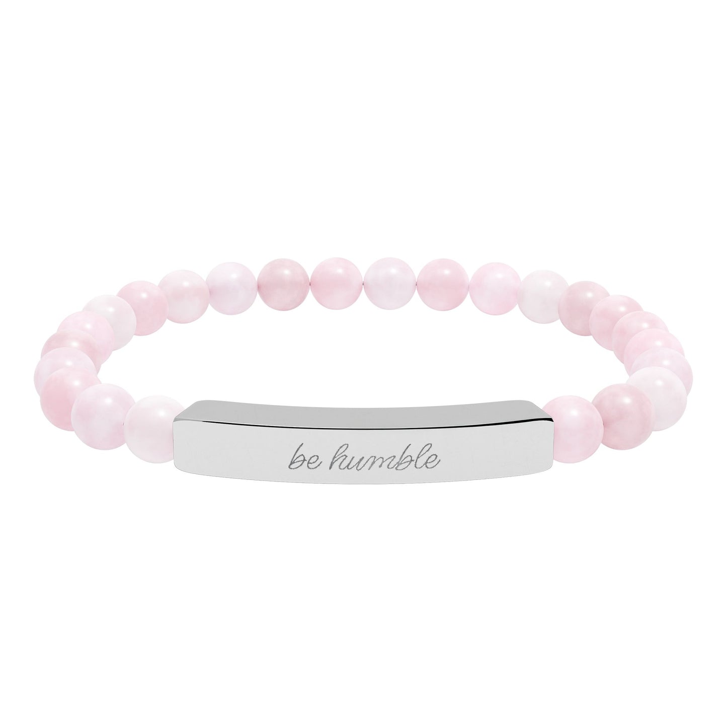 "Be Humble" Natural Stone Bead Bracelet — Stretch Bar Bracelet