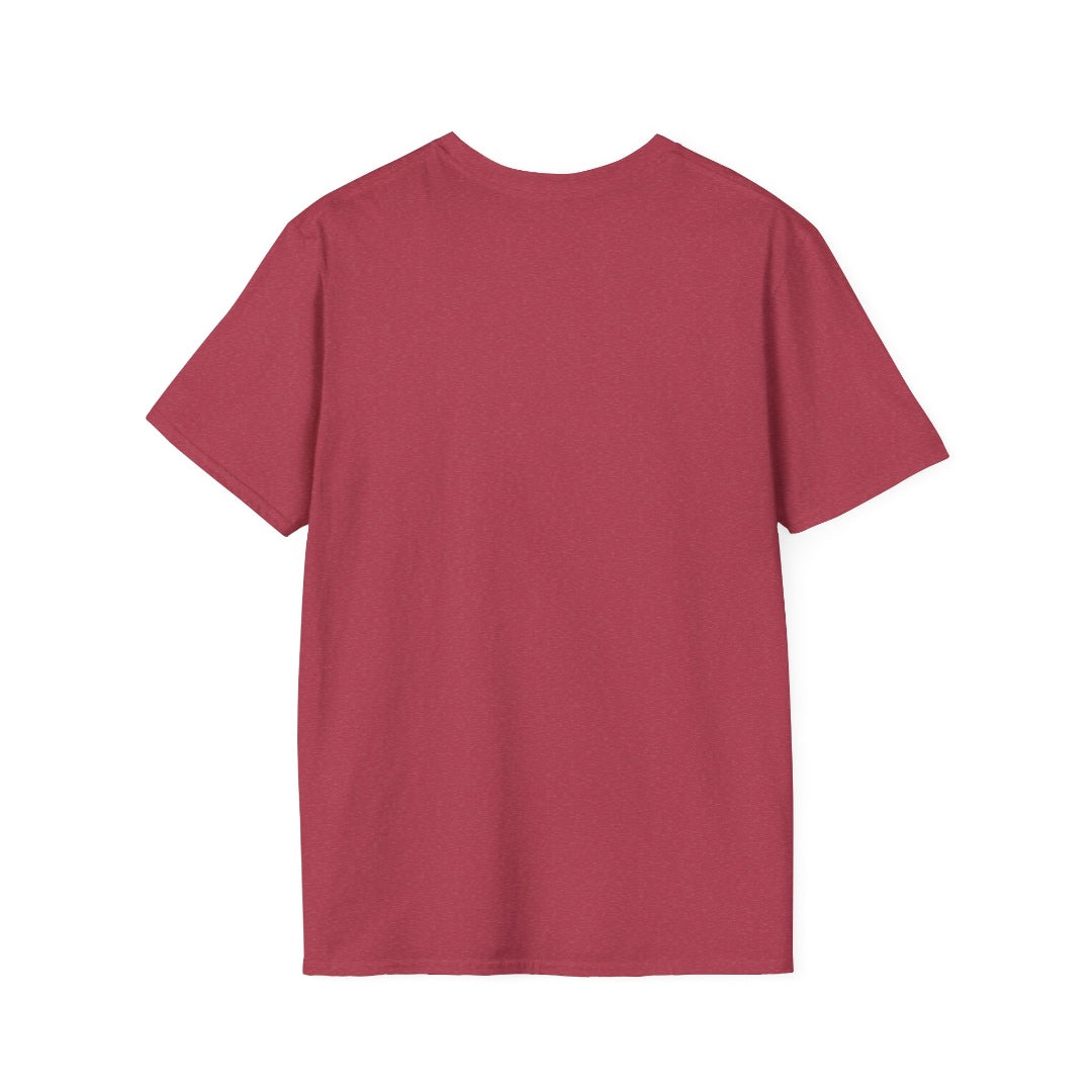 Grateful Floral tee in Heather Cardinal, plain back