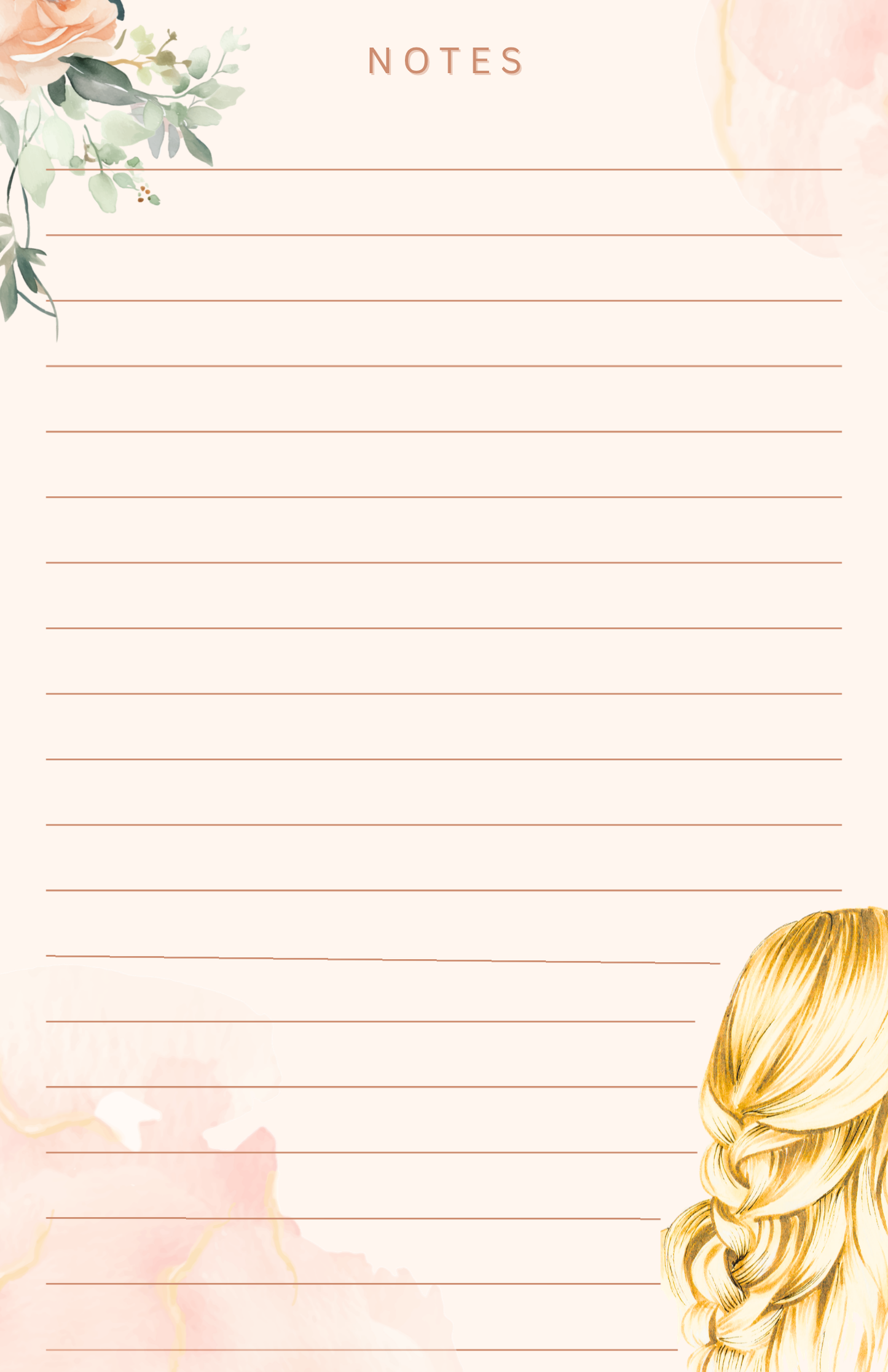 Braided Beauty Notepad | Blush Floral Lined Notepad