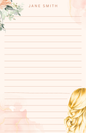 Custom Braided Beauty Notepad | Blush Floral Lined Notepad
