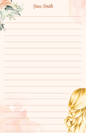 Custom Braided Beauty Notepad | Blush Floral Lined Notepad