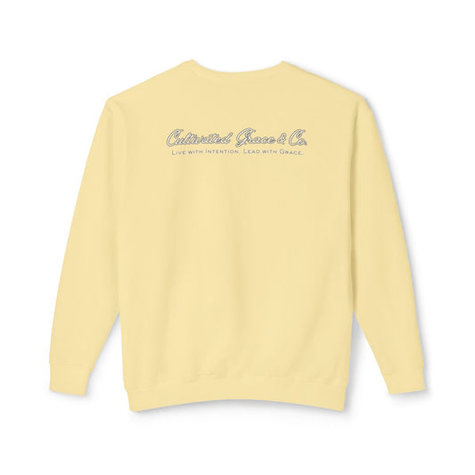 Script C|G Logo Crewneck Sweatshirt | Comfort Colors Butter Yellow Pullover