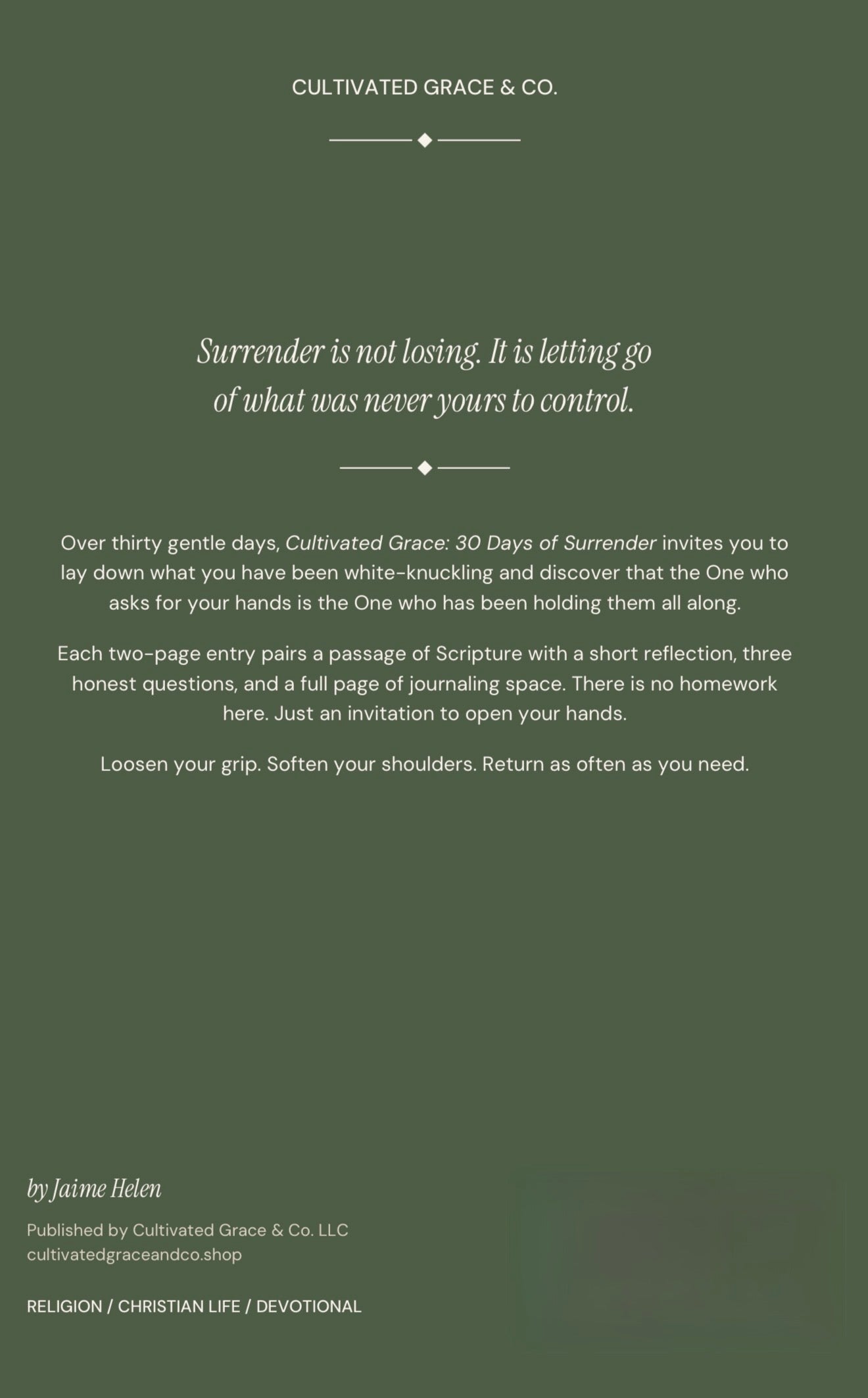 Cultivated Grace: 30 Days of Surrender