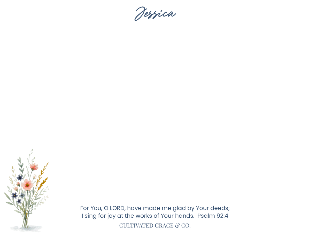 Personalized Flat Notecards with Envelopes — Pack of 16