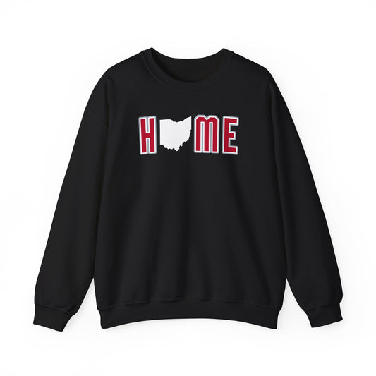 Ohio HOME block letter crewneck in Black, front view