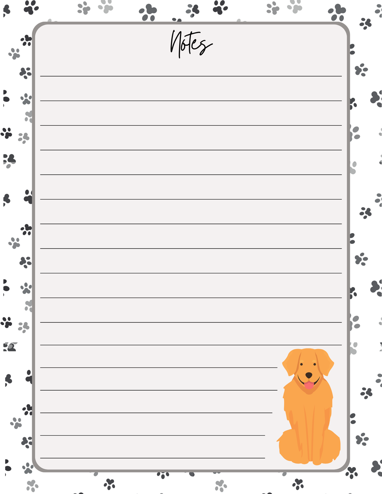 Dog Lovers Notepad