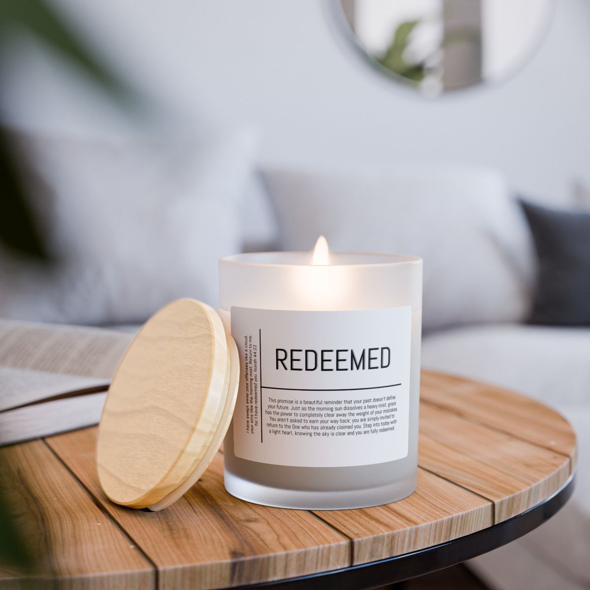 Redeemed Candle Frosted Glass Jar | 11oz Soy Candle