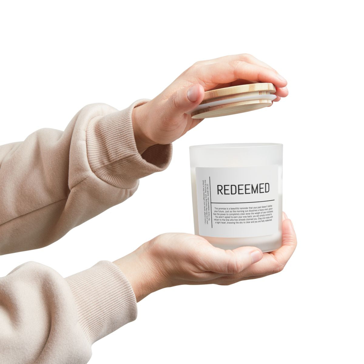 Redeemed Candle Frosted Glass Jar | 11oz Soy Candle