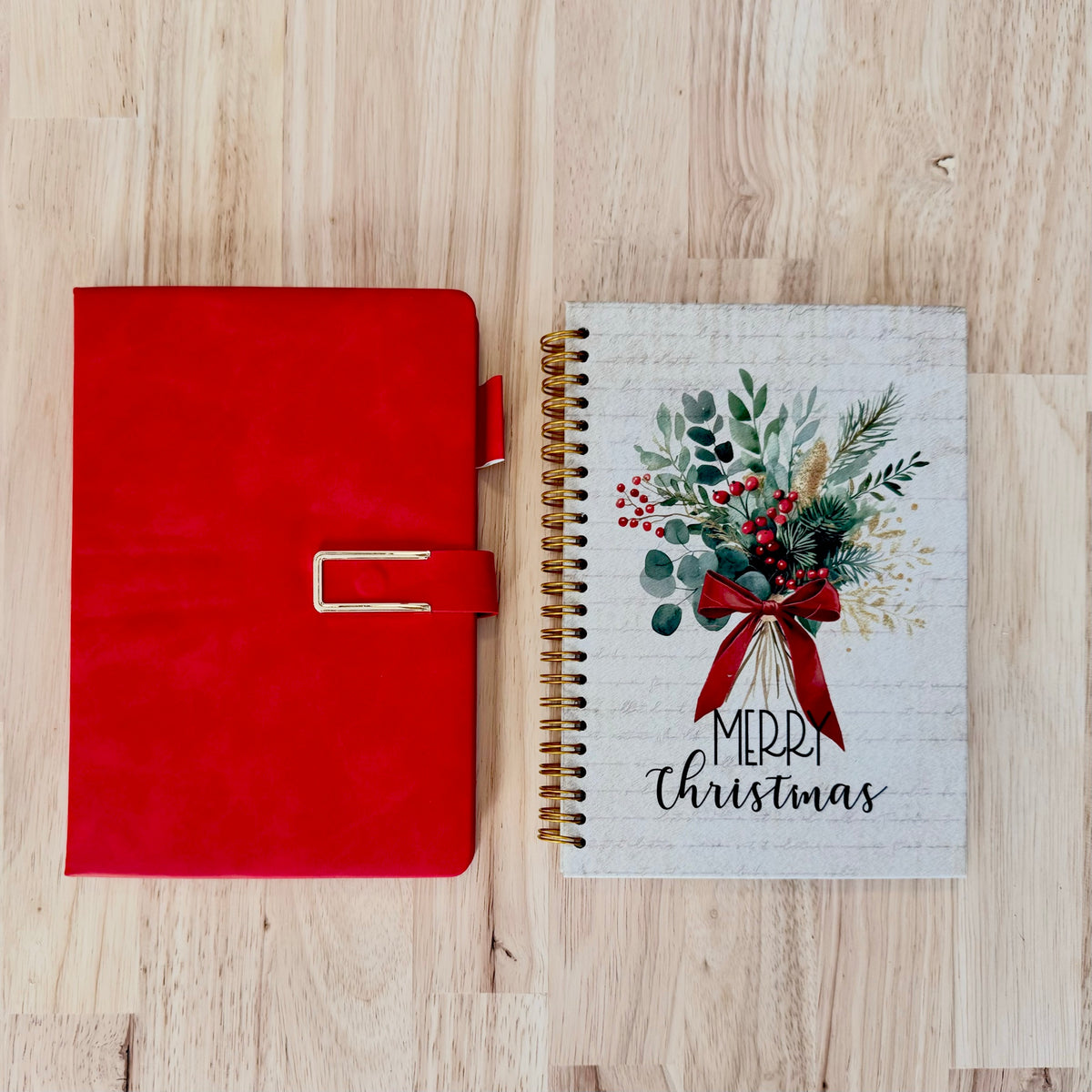 Christmas Red journal with a Christmas companion journal. Companion journal designs vary