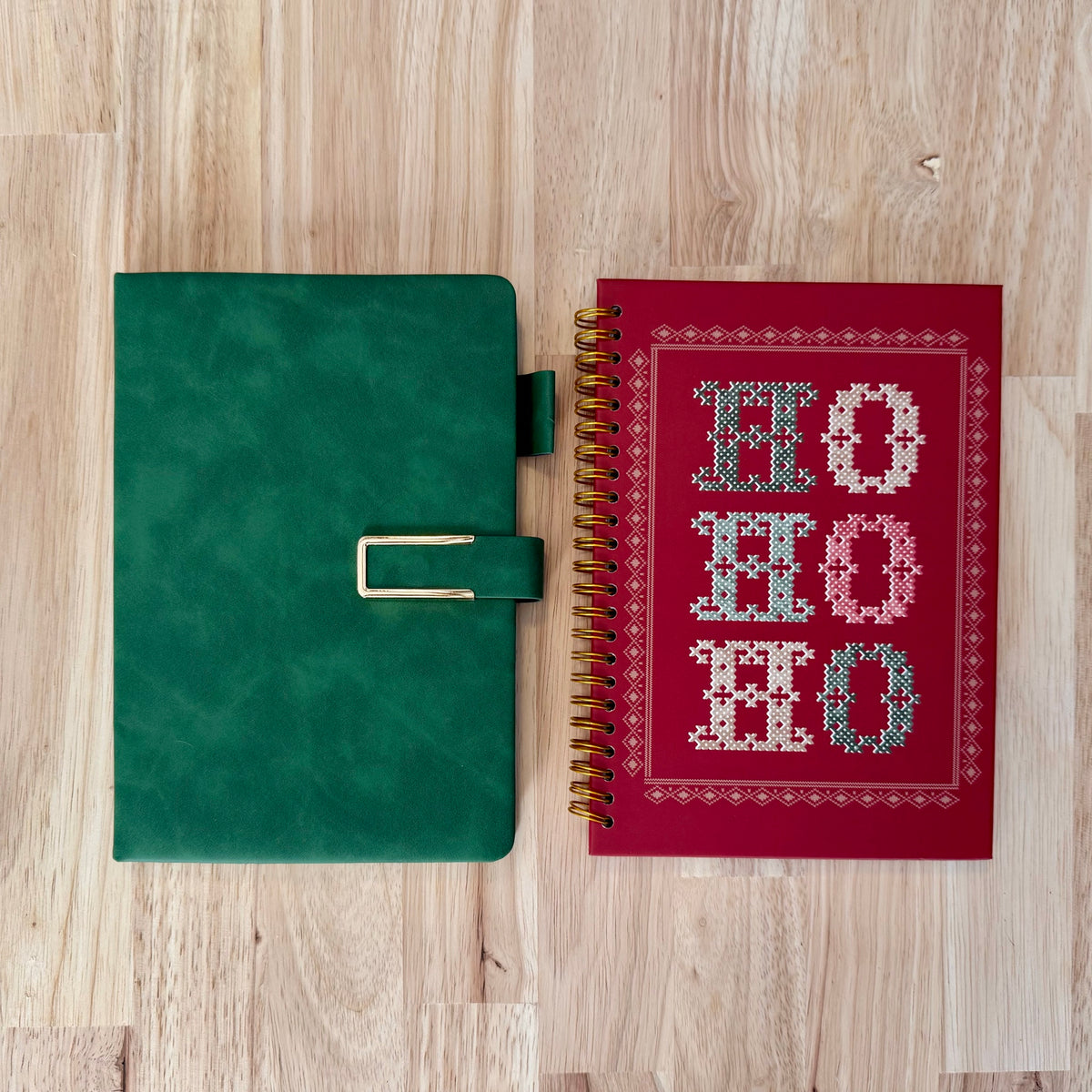 Evergreen journal with a Christmas companion journal. Companion journal designs vary