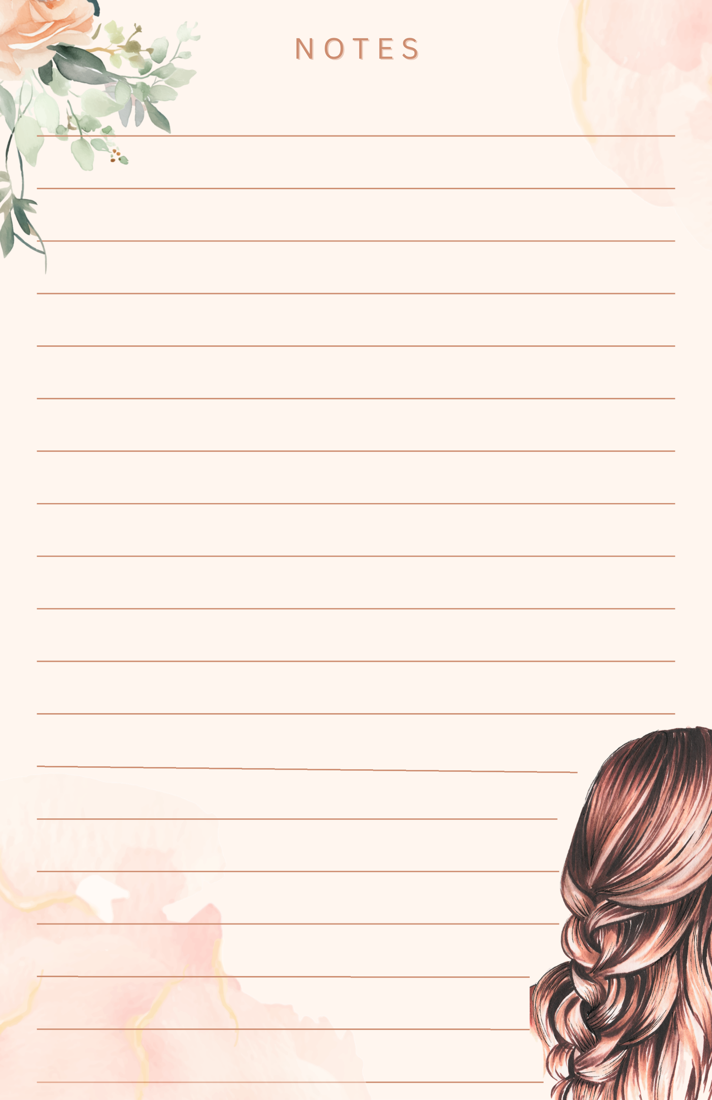 Braided Beauty Notepad | Blush Floral Lined Notepad