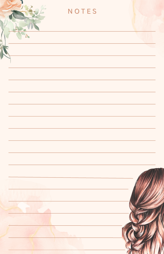 Braided Beauty Notepad | Blush Floral Lined Notepad