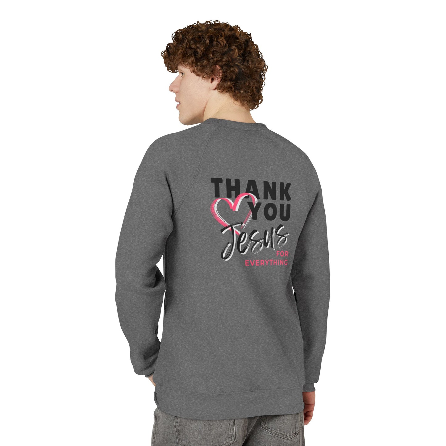 Heart Thank You Jesus Sweatshirt - Cozy Soft Bella-Canvas Faith Christian Crewneck