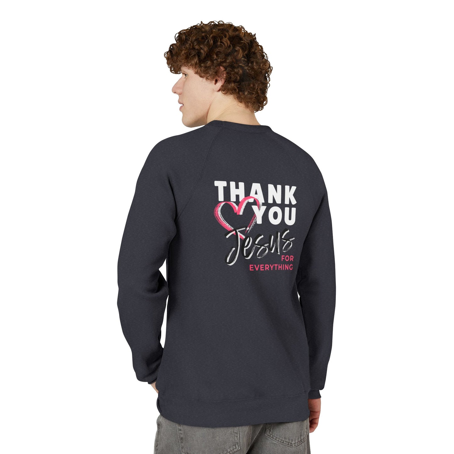 Heart Thank You Jesus Sweatshirt - Cozy Soft Bella-Canvas Faith Christian Crewneck