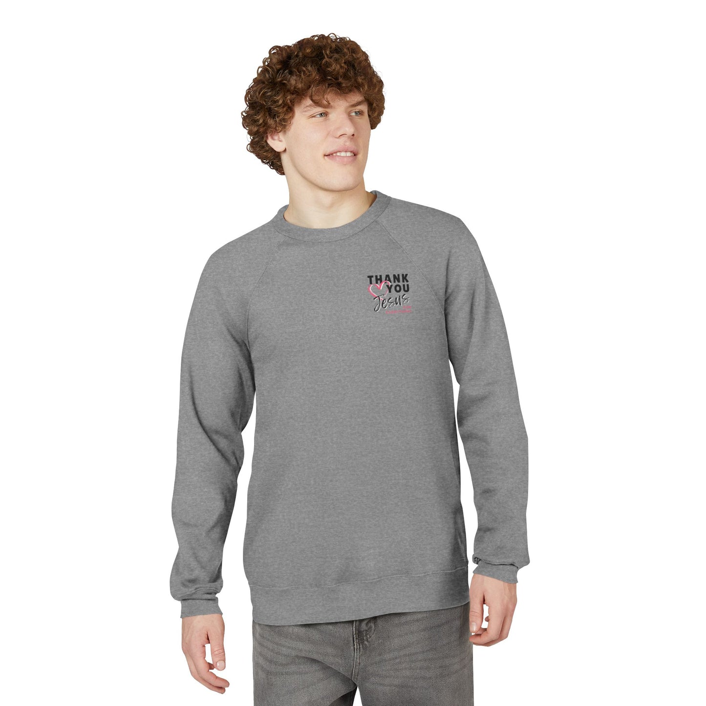 Heart Thank You Jesus Sweatshirt - Cozy Soft Bella-Canvas Faith Christian Crewneck