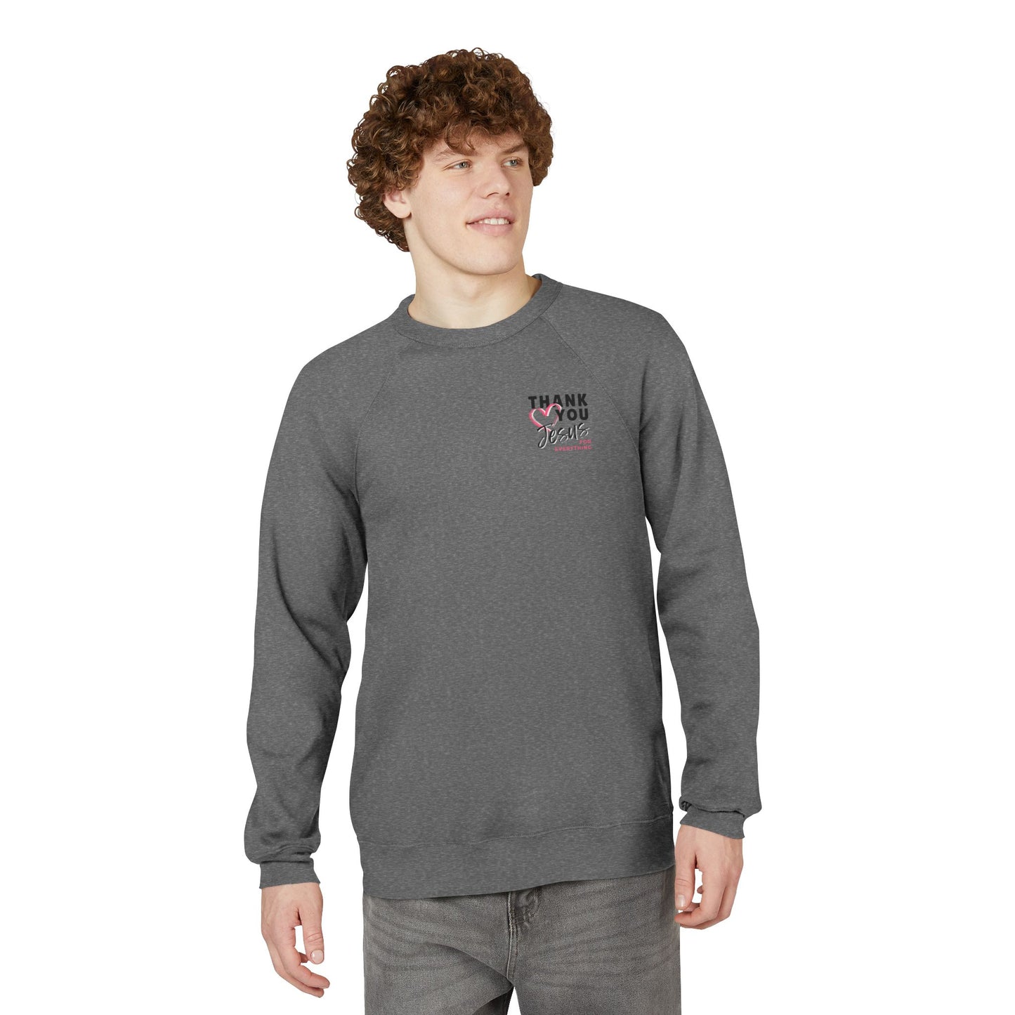 Heart Thank You Jesus Sweatshirt - Cozy Soft Bella-Canvas Faith Christian Crewneck