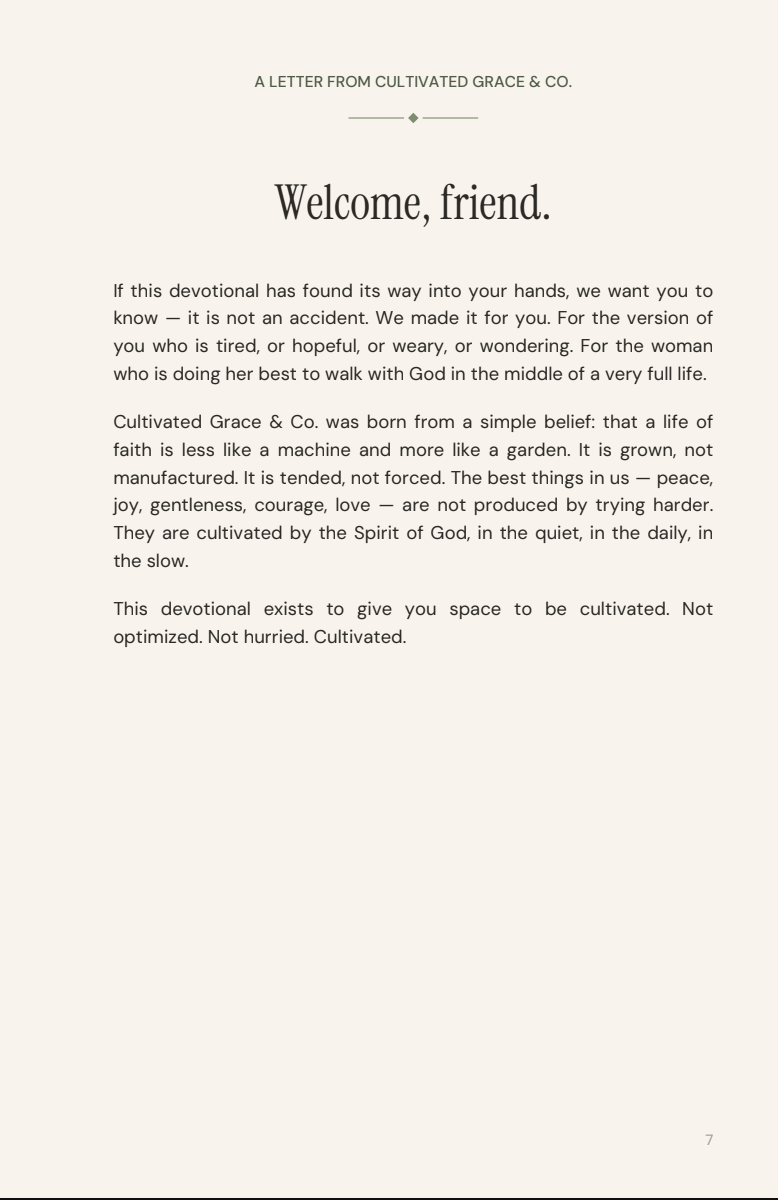 Cultivated Grace: A 55-Day Devotional and Journal for the Tending Heart