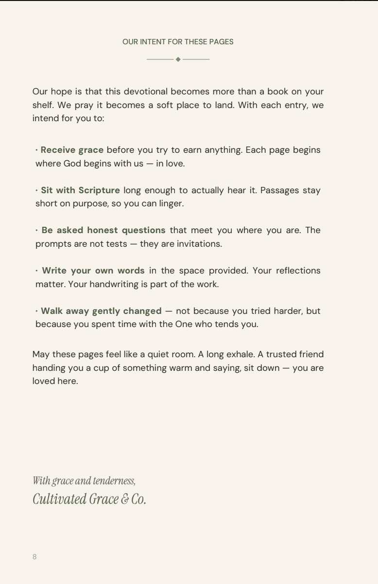 Cultivated Grace: A 55-Day Devotional and Journal for the Tending Heart