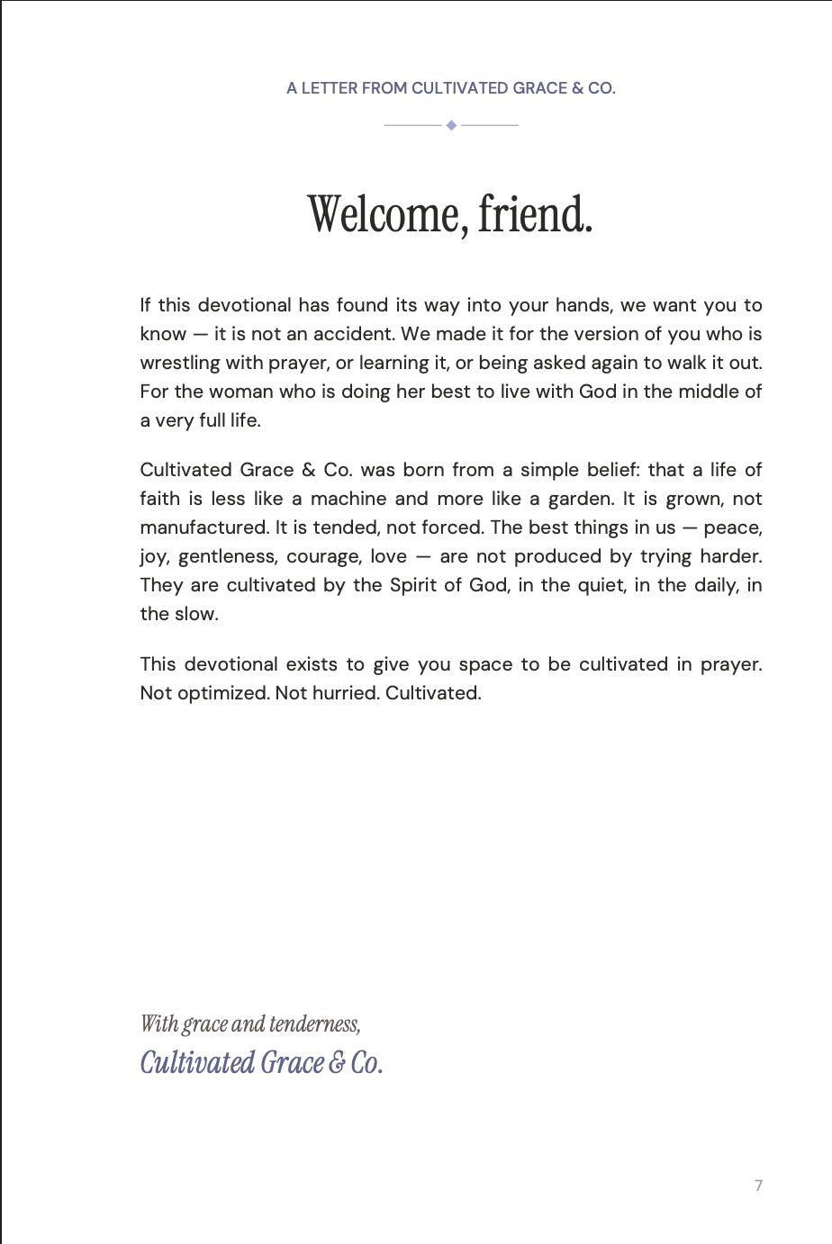 Cultivated Grace: 30 Days of Prayer