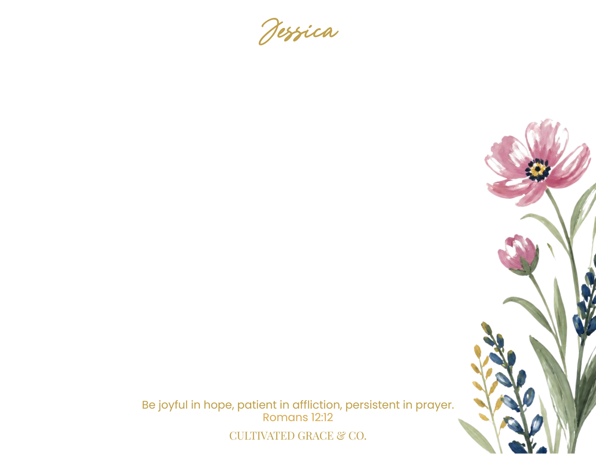 Personalized Flat Notecards with Envelopes — Pack of 16