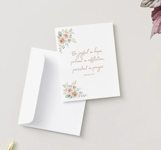 Corner Floral blank greeting card with envelope