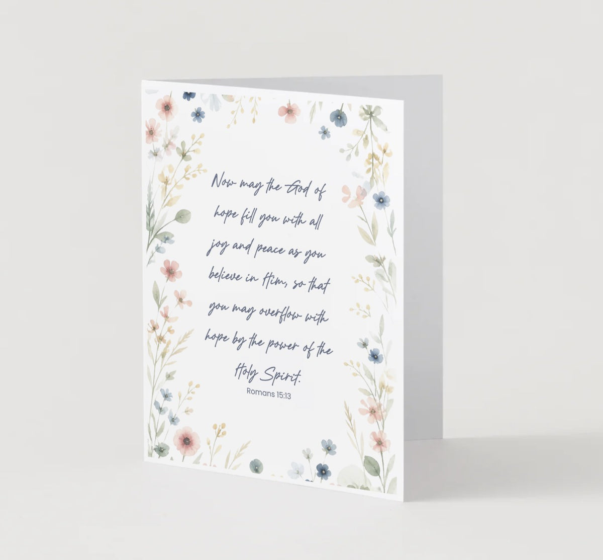 Wildflowers blank greeting card with Romans 15:13
