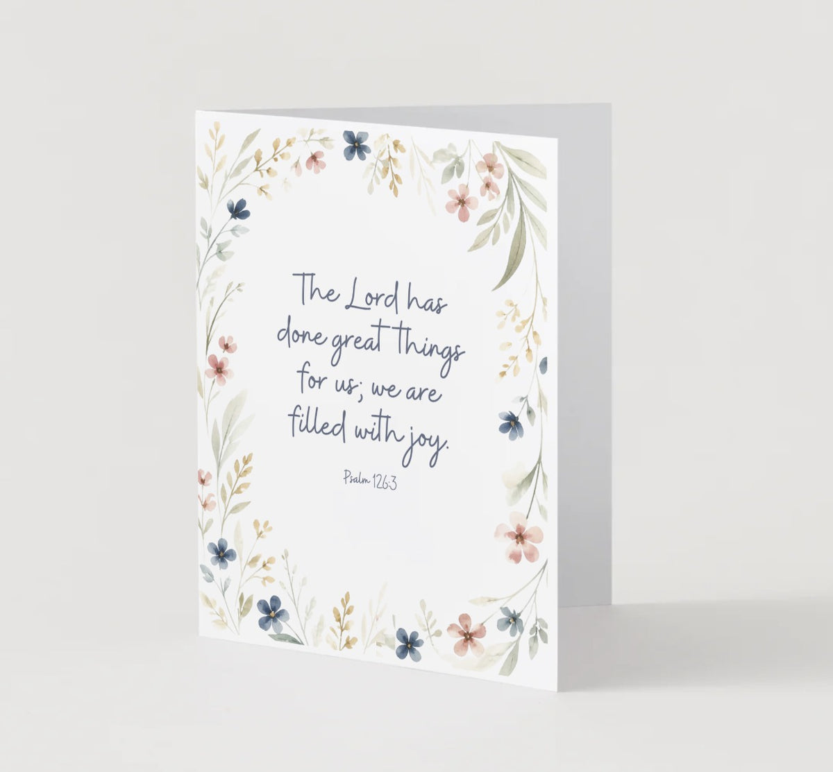 Wildflowers blank greeting card with Psalm 126:3
