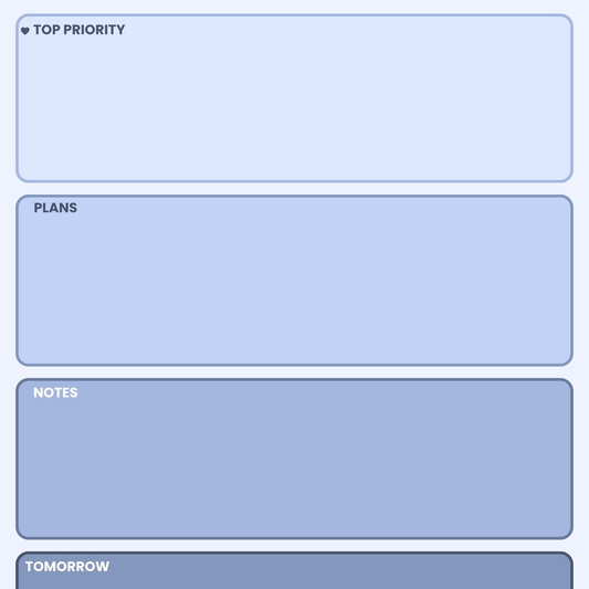 Blue Daily Priorities Notepad