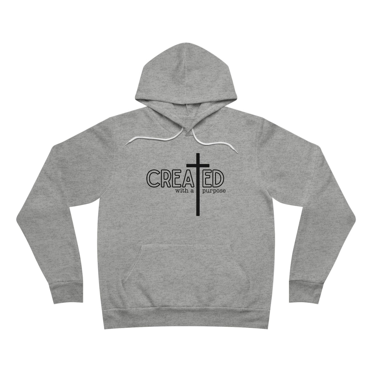 Called to Serve hoodie in Athletic Heather, front with black script and serif lettering and Mark 10:45