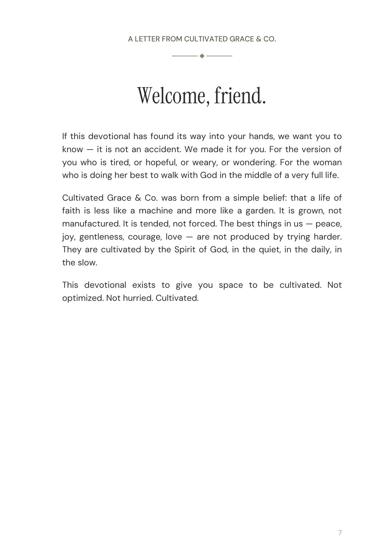 55-Day Devotional — welcome letter