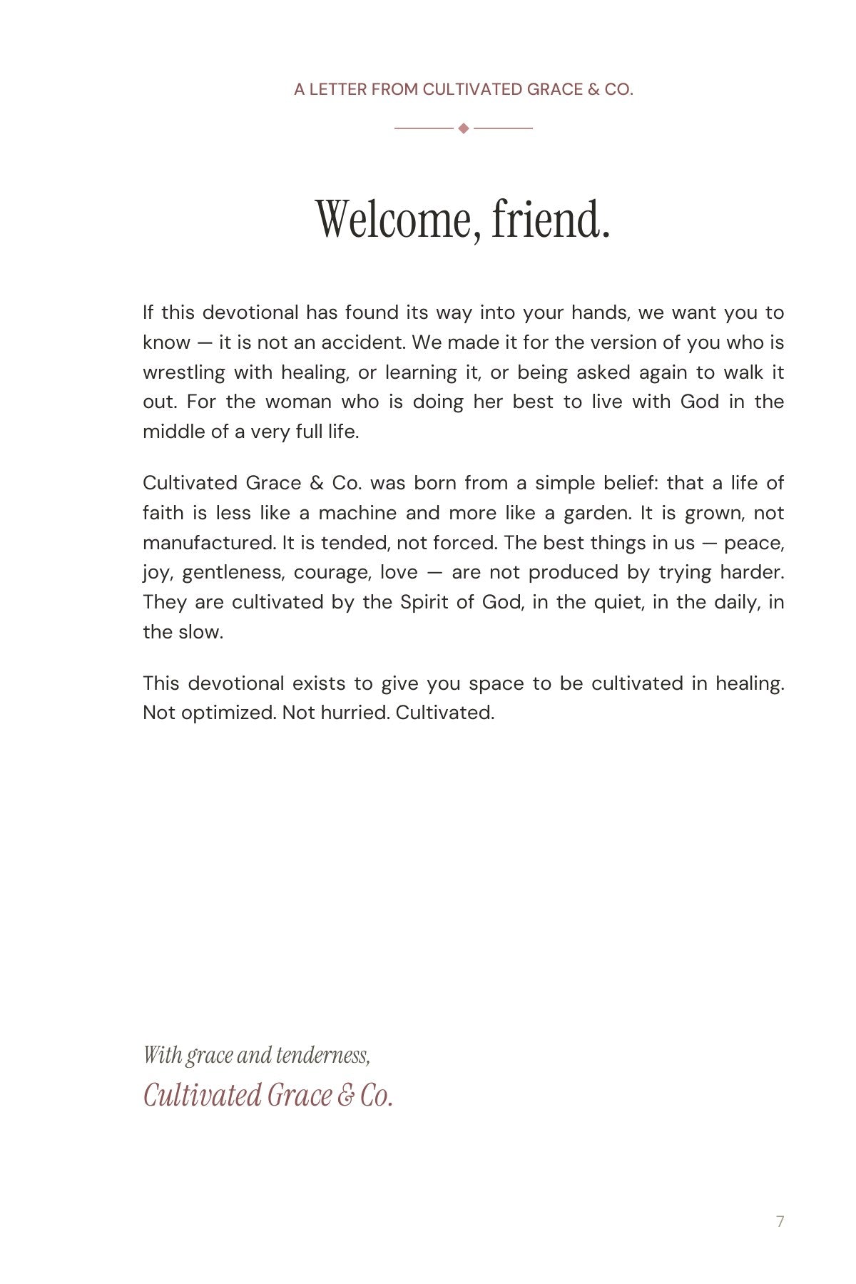 30 Days of Healing — welcome letter