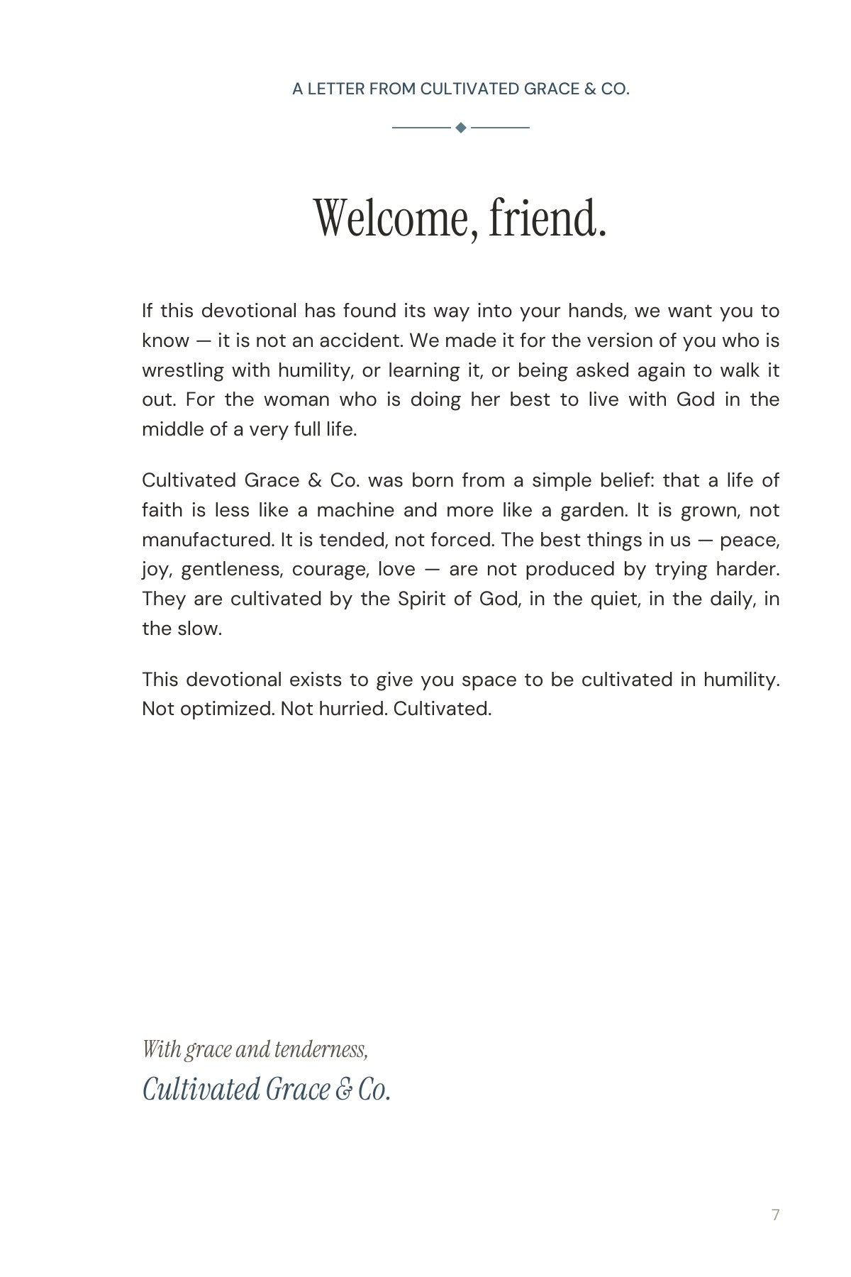 30 Days of Humility — welcome letter