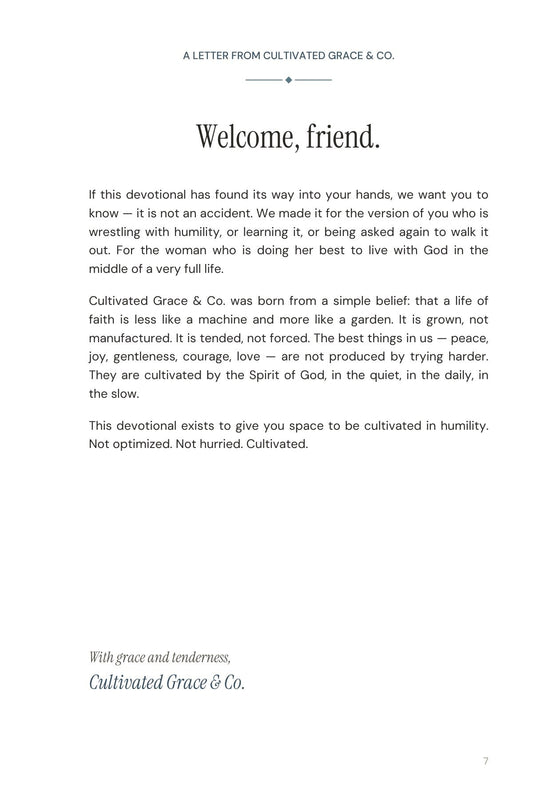 30 Days of Humility — welcome letter