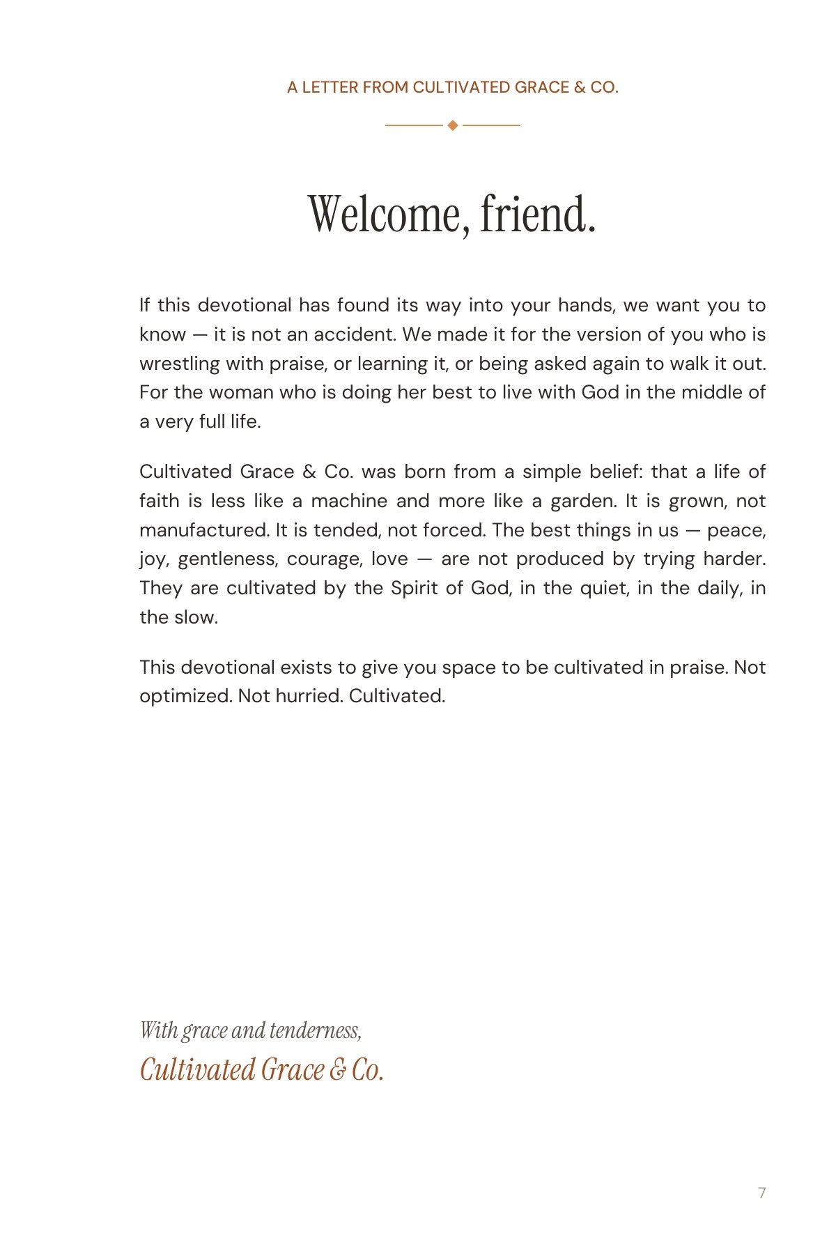 30 Days of Praise — welcome letter