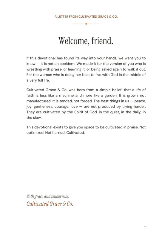 30 Days of Praise — welcome letter