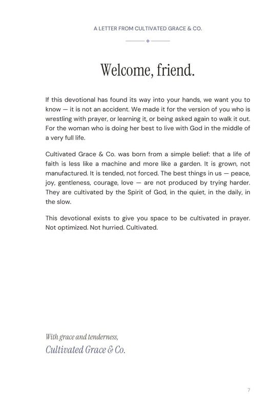 30 Days of Prayer — welcome letter