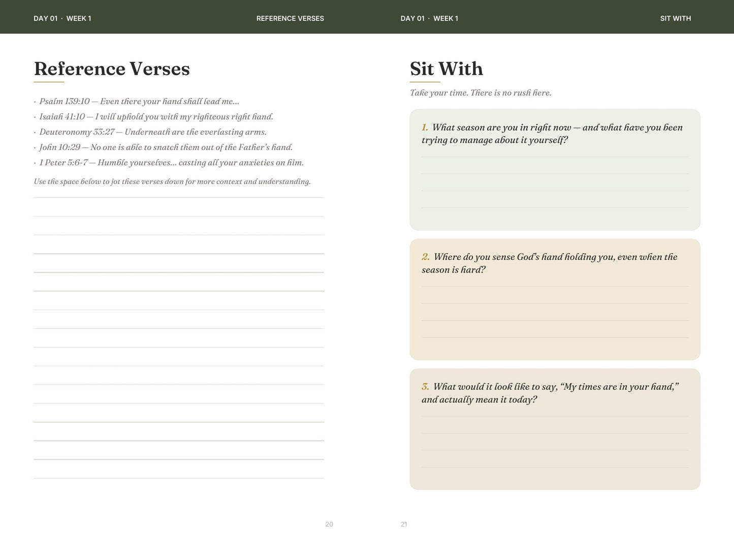 Surrendered Bible Study — sample day spread
