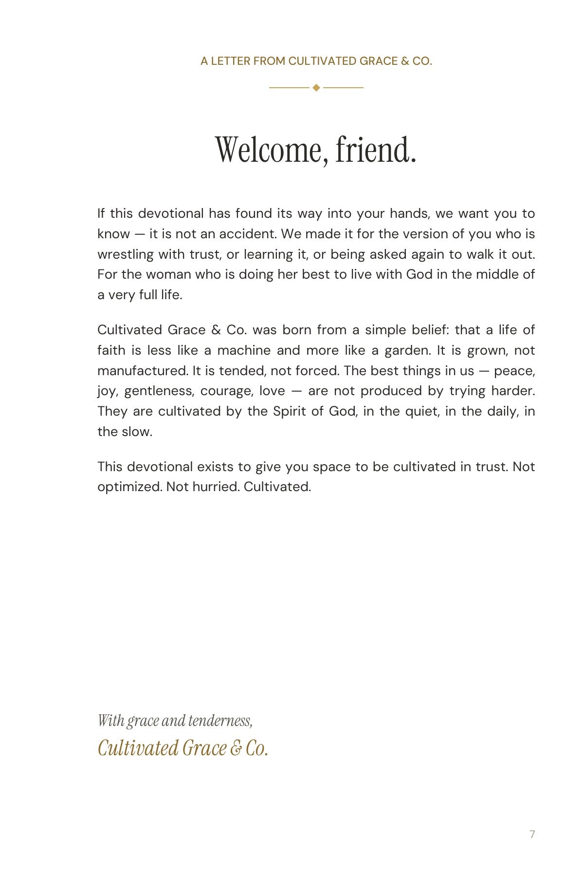30 Days of Trust — welcome letter