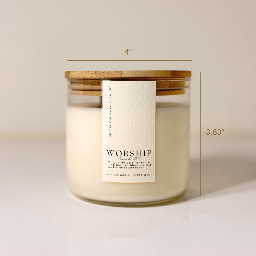 Worship | Gardenia & Tuberose | 15 oz. Clear Jar Soy Candle