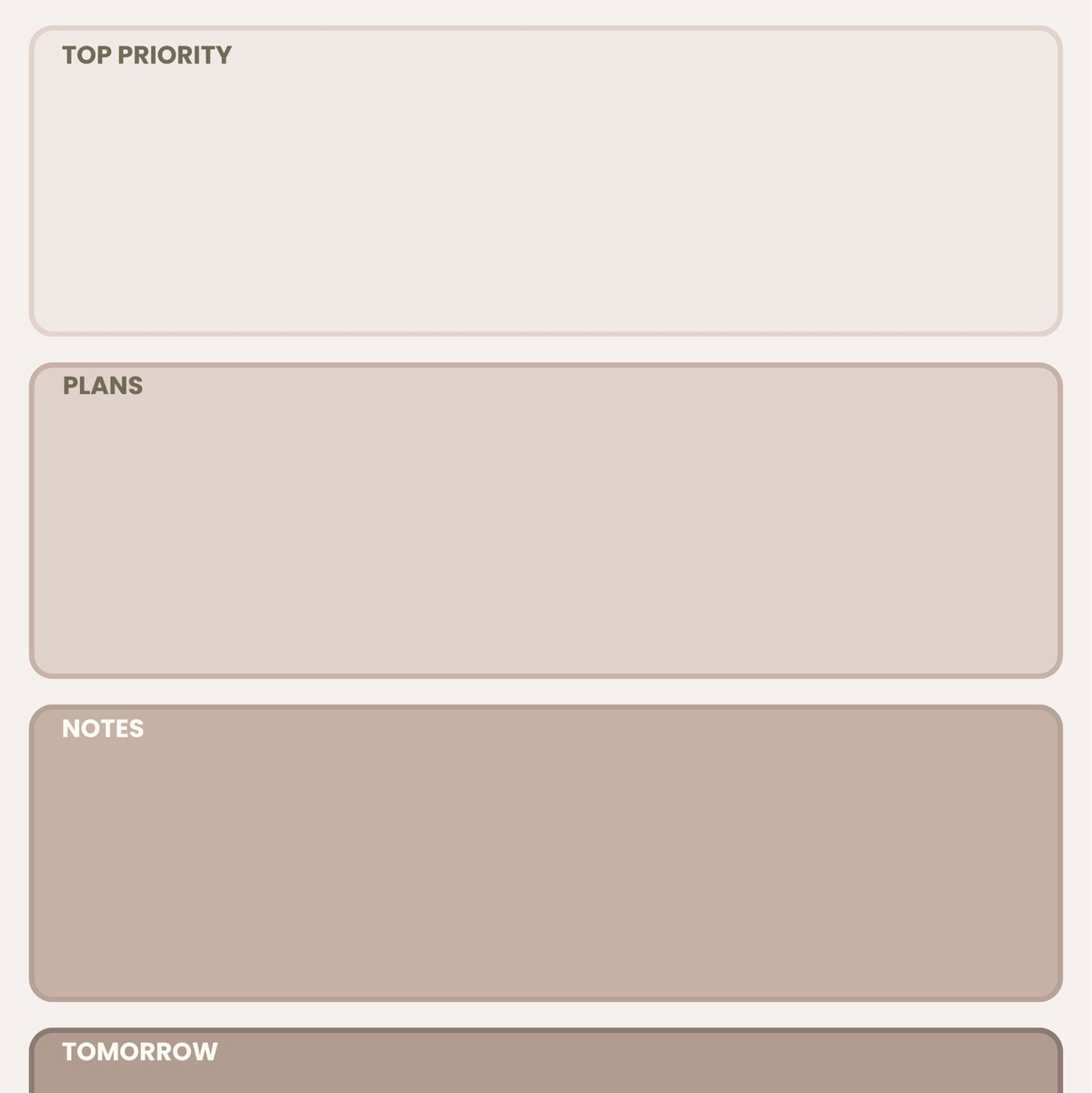Mocha Daily Priorities Notepad